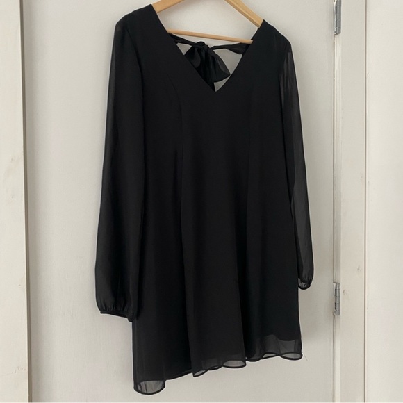 BCBG Black Chiffon Mini Dress - Picture 7 of 12